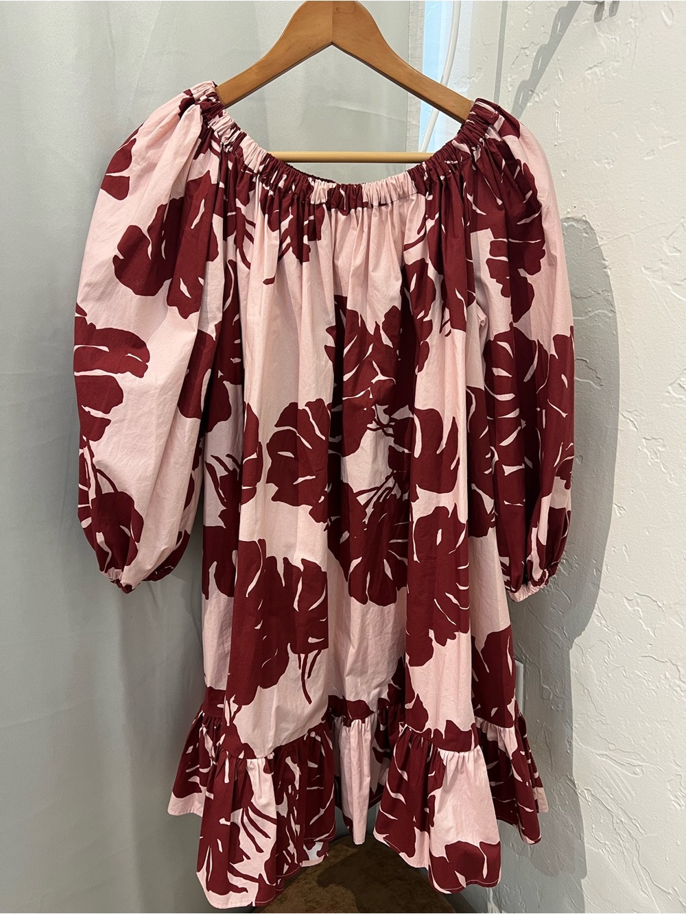 La Double J pink/burgundy floral dress